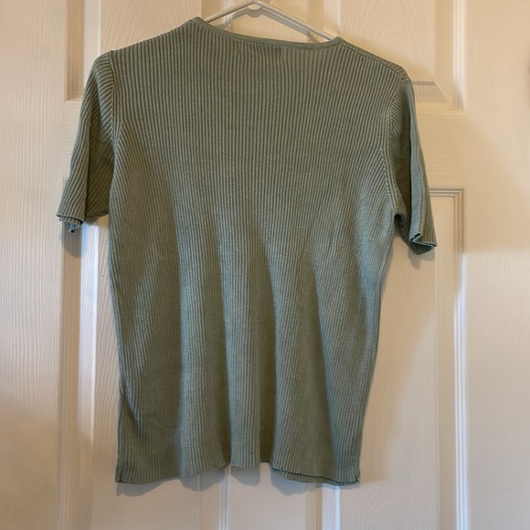 Rino Rossi VINTAGE ribbed sage green sweater tee - Picture 4 of 4